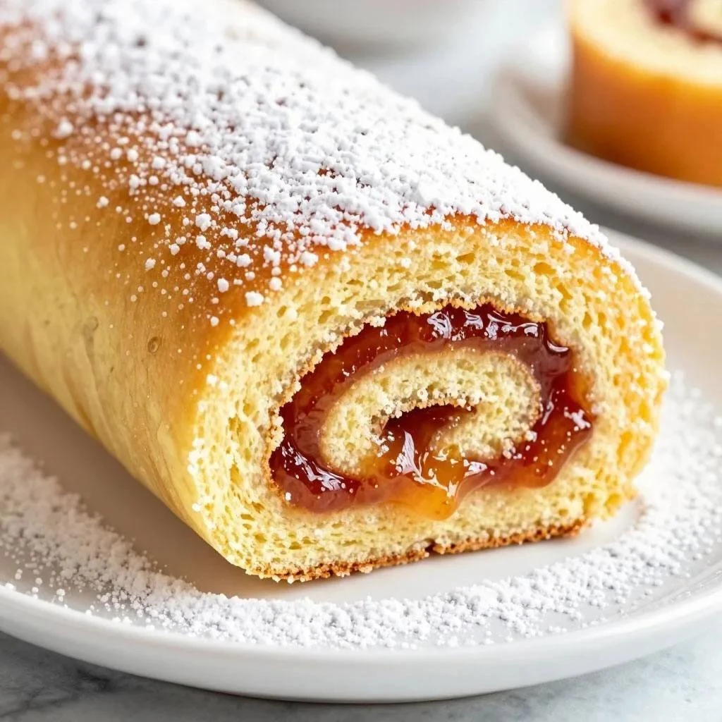 Бисквитный рулет с фруктовым пюре 😍