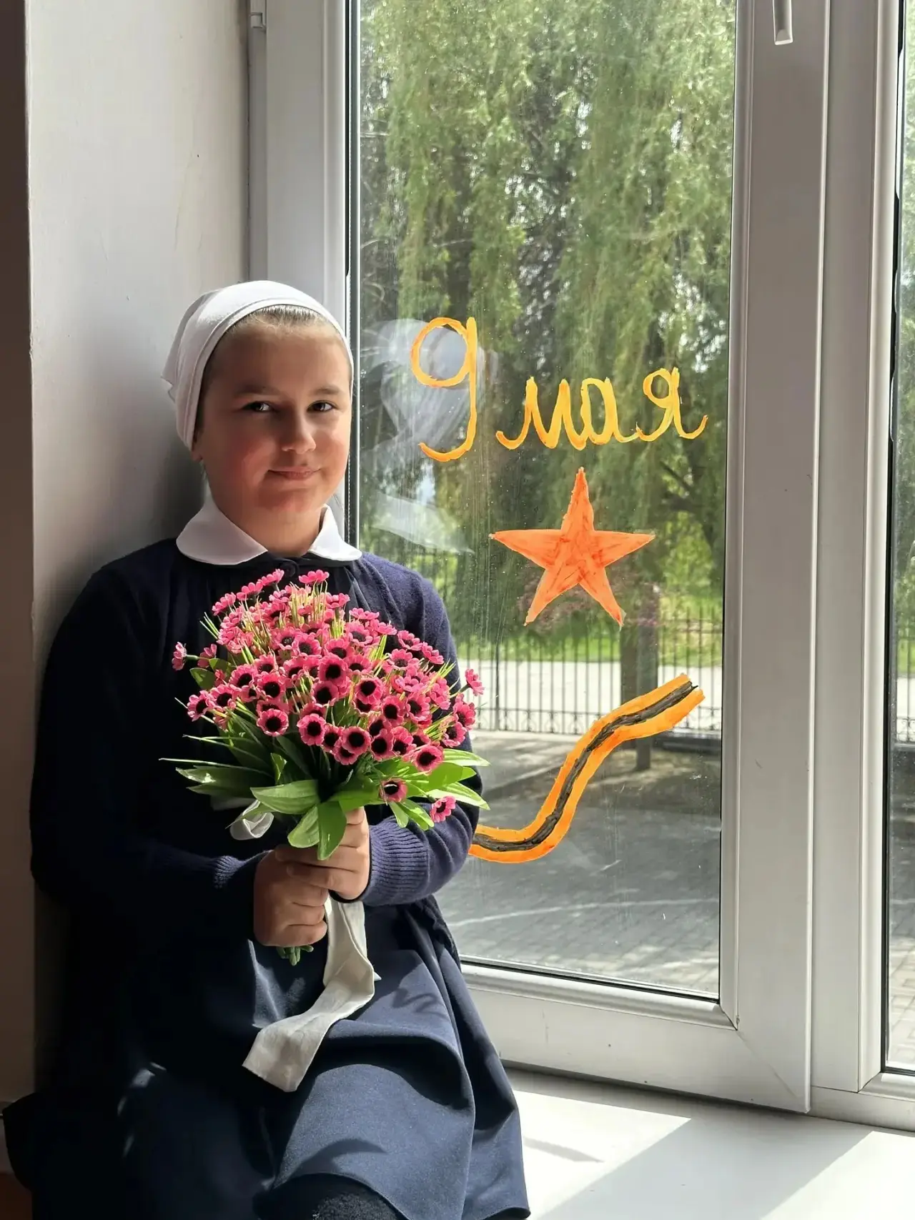 8 Мая 2026 года учащиеся начальной школы приняли участие в акции « Окно Победы»🎈