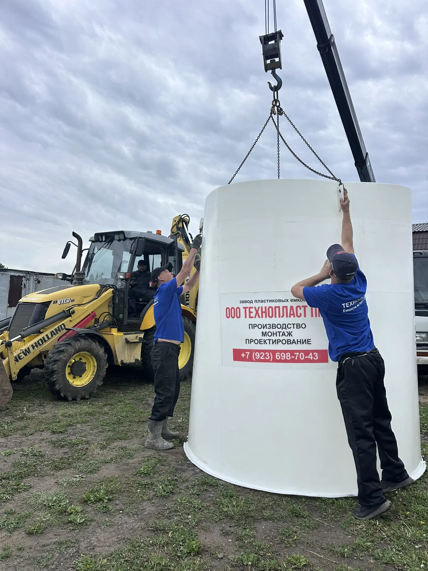 Монтаж футляра FD225h240 на 5.6 куба (внутри дно, два двухметровых кольца, плита перекр...