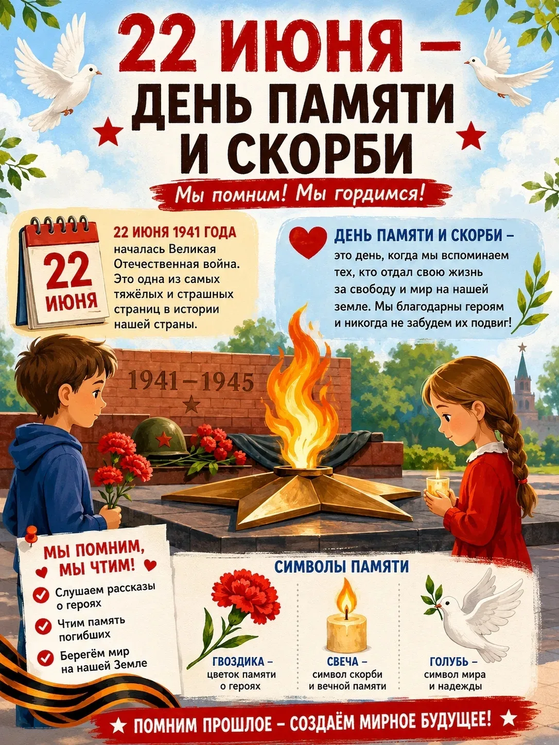 🕯СЕГОДНЯ, 22 июня в 12:15 по московскому времени по всей стране пройдет всероссийская акция «Минута