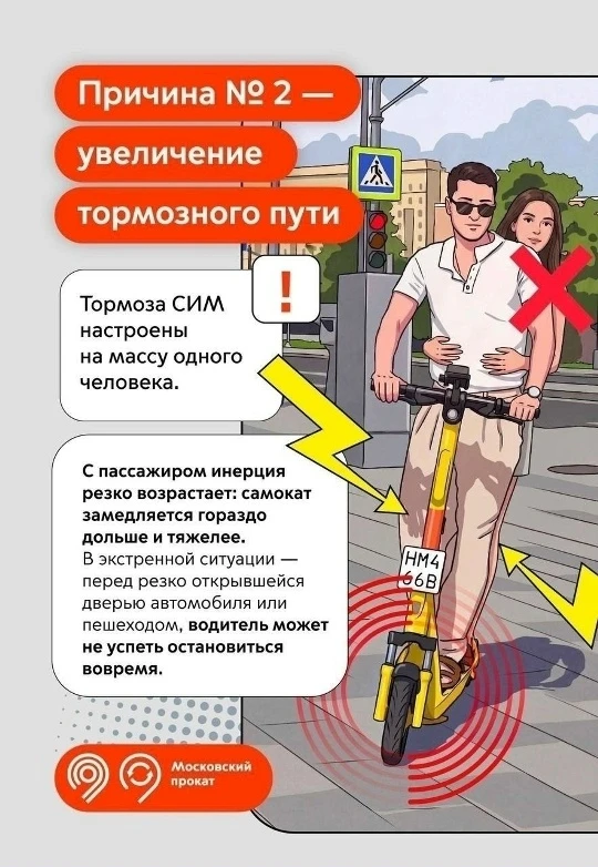 Один самокат - один человек. Почему это правило принципиально важно для безопасности?