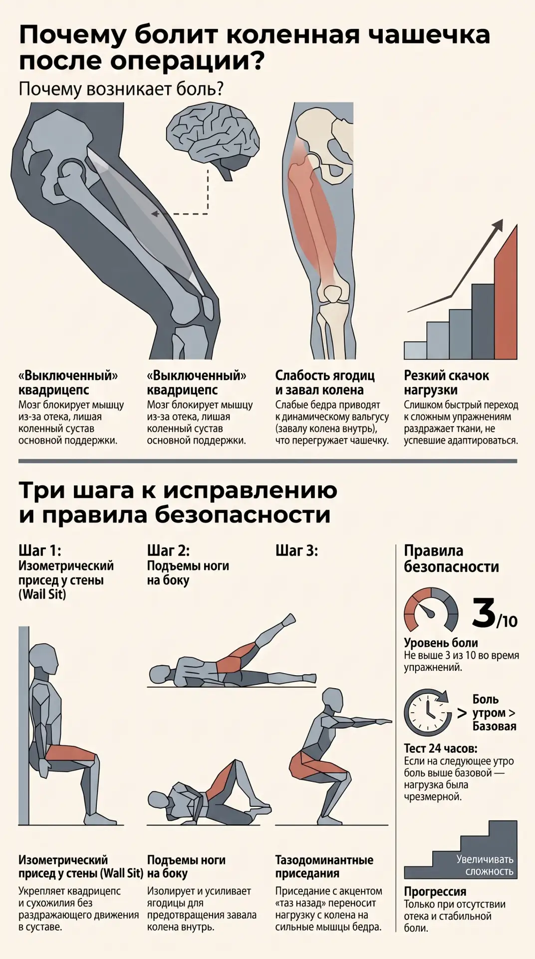 Реабилитация после операции: Почему болит коленная чашечка и как это исправить?