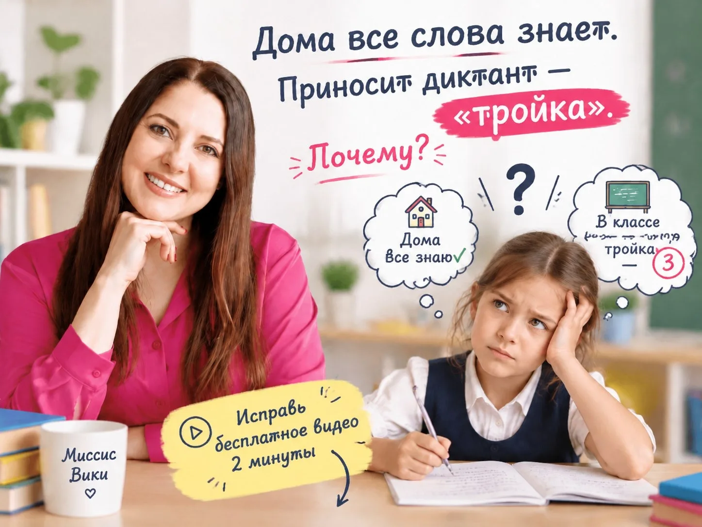 Дома все слова знает. Приносит диктант — «тройка». Почему?