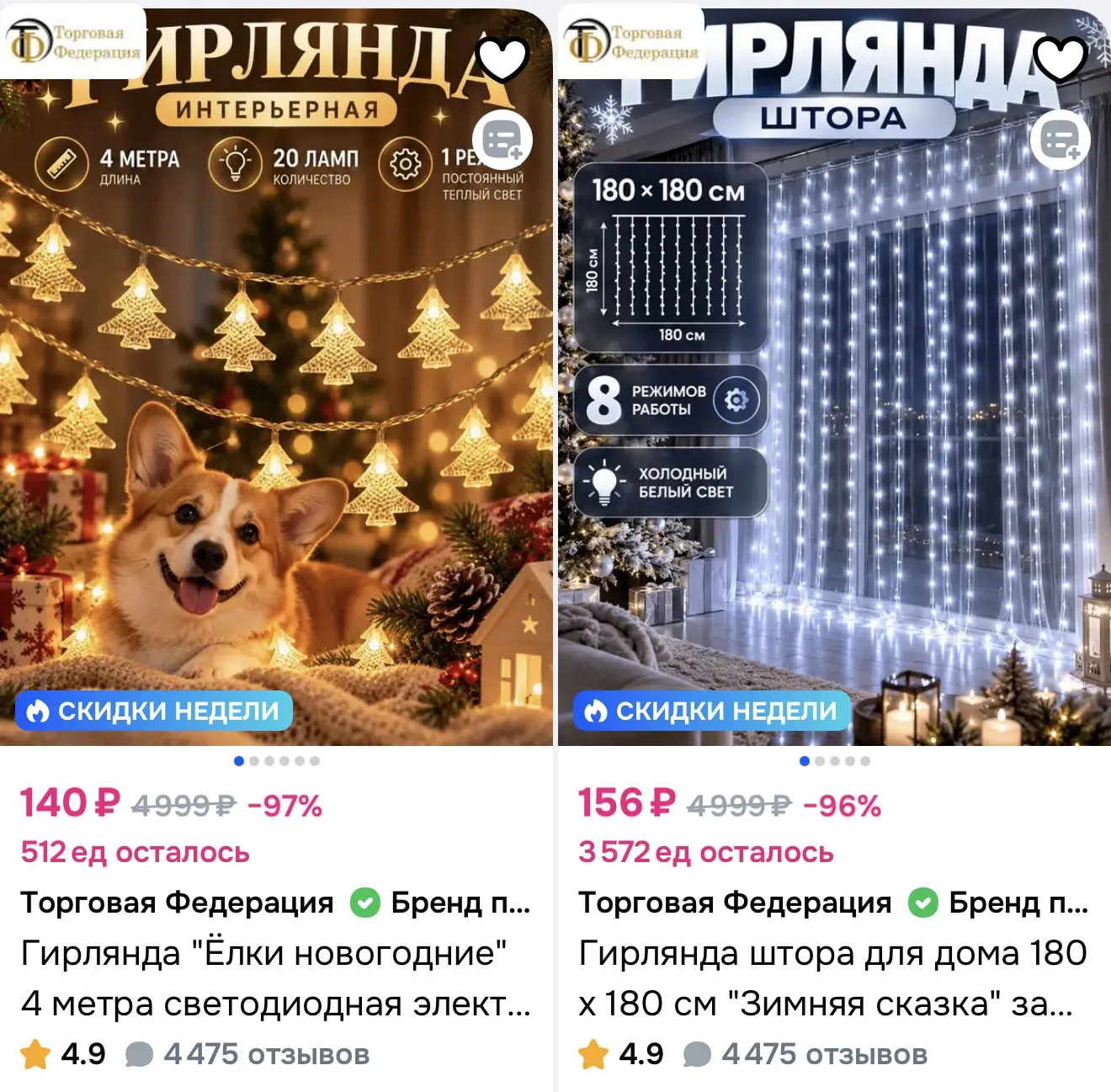 Гирлянды на OZON