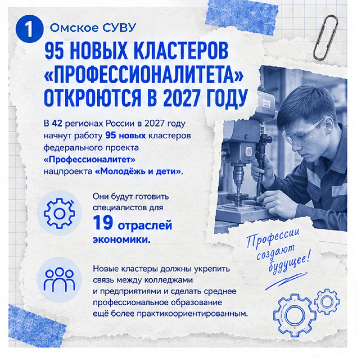 🏭 Колледж и предприятие — одна команда: в России откроют 95 новых кластеров «Профессио...