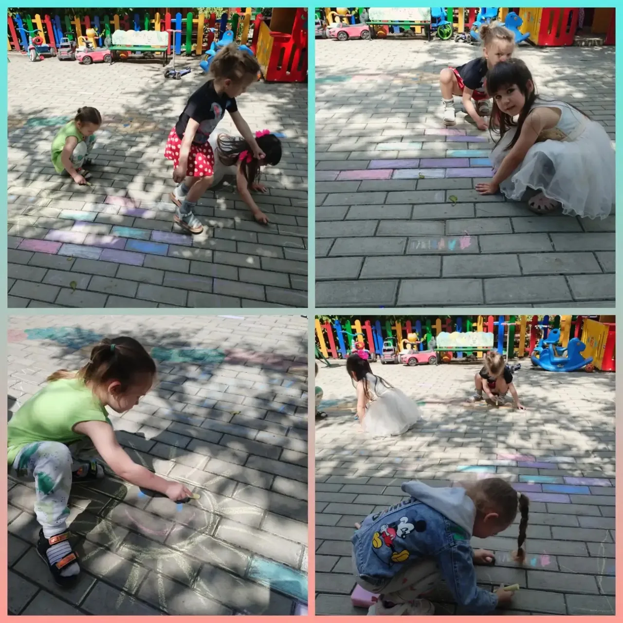Сегодня группа "Кораблики" отправилась в творческое путешествие по асфальтовым морям! 🎨 Дети с вост