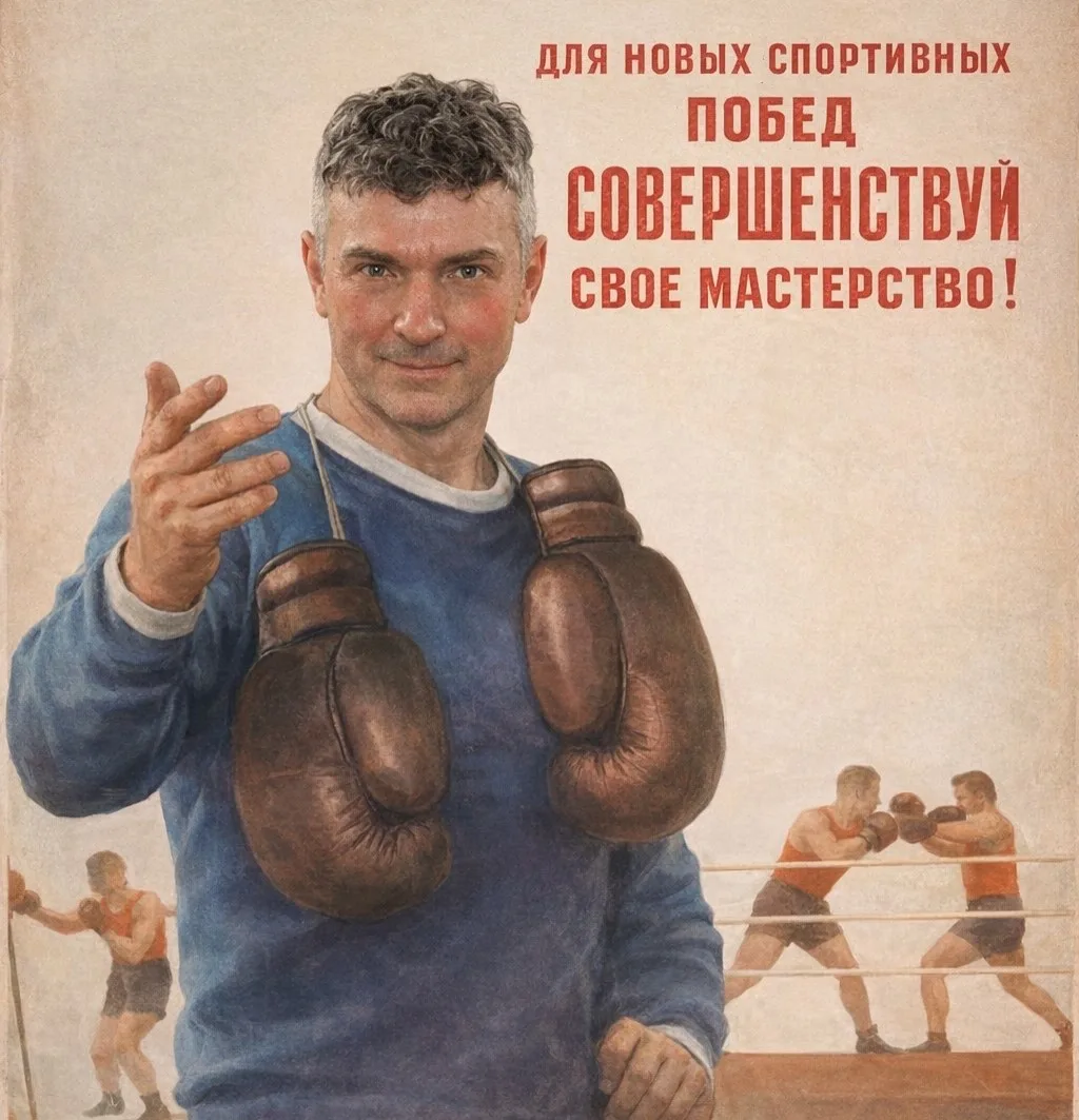 💪 Товарищи!  Новая жизнь советских постеров с нашими долголетами!  Уже свыше3️⃣0️⃣0️⃣ тысяч жителей 