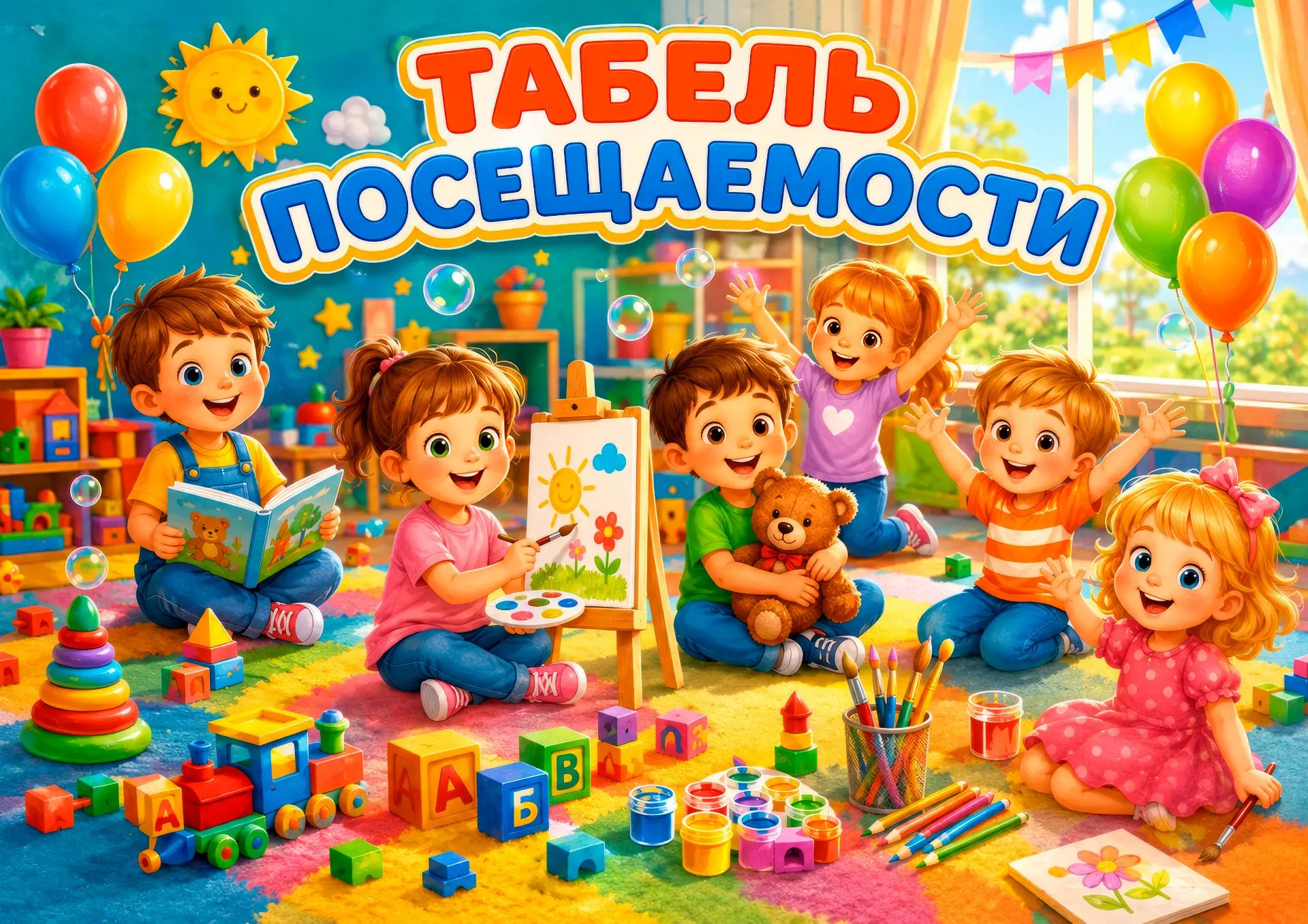 Яркие «Табели посещаемости» для групп детского сада!