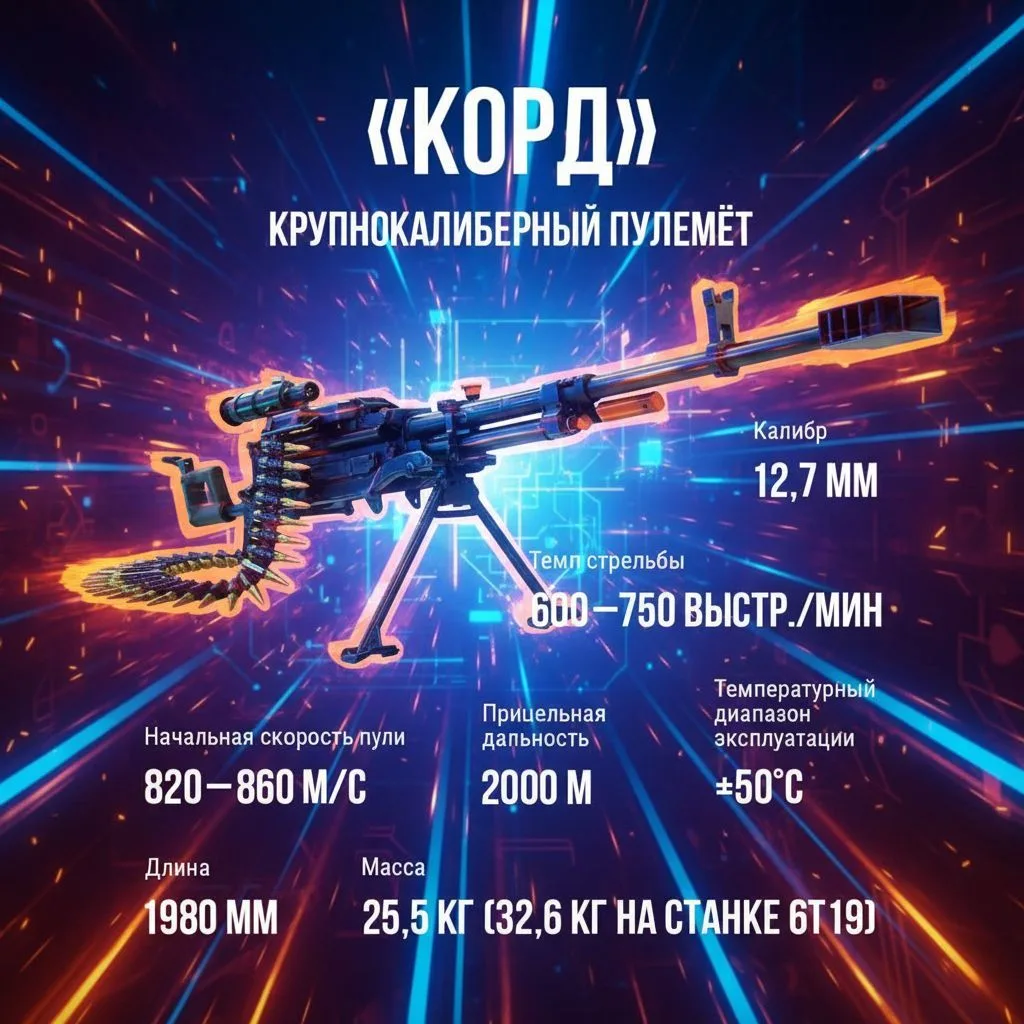 «Корд» — российский крупнокалиберный пулемёт с ленточным питанием под патрон 12,7 × 108 мм. Предназн
