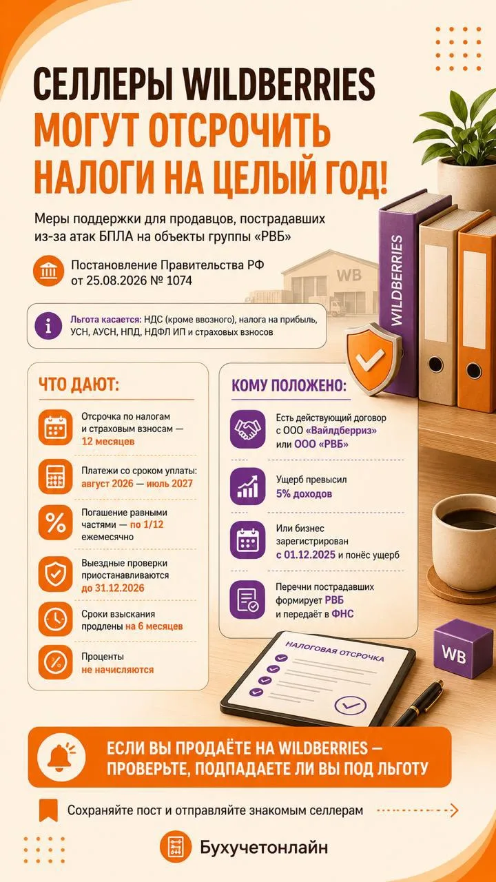 🚨 СЕЛЛЕРЫ WILDBERRIES МОГУТ ОТСРОЧИТЬ НАЛОГИ НА ЦЕЛЫЙ ГОД!
