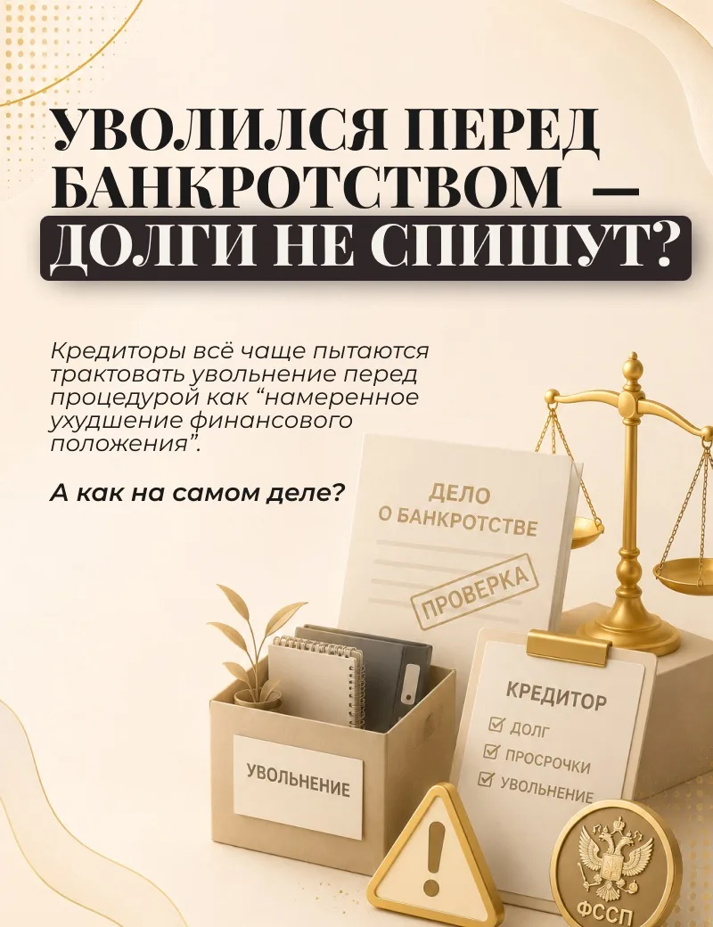 ⚠️ «Уволился перед банкротством — долги не спишут?»