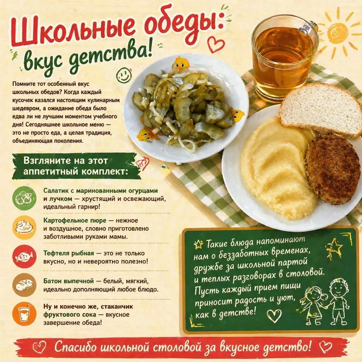 Школьные обеды: вкус детства!