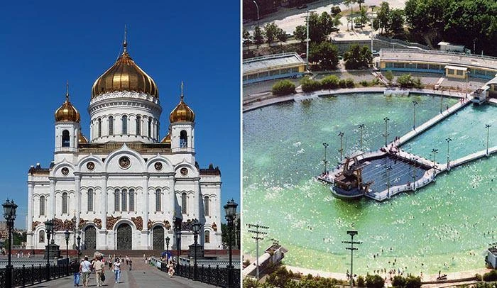 Бассейн «Москва» на месте храма Христа Спасителя ⛪️