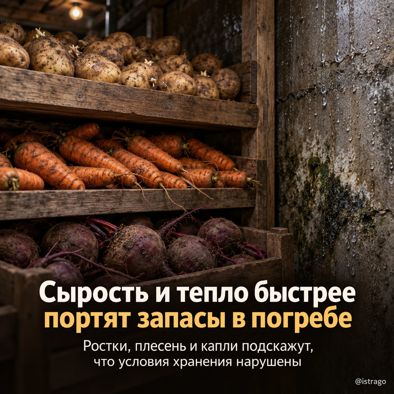 Как понять, что урожай в погребе хранится неправильно