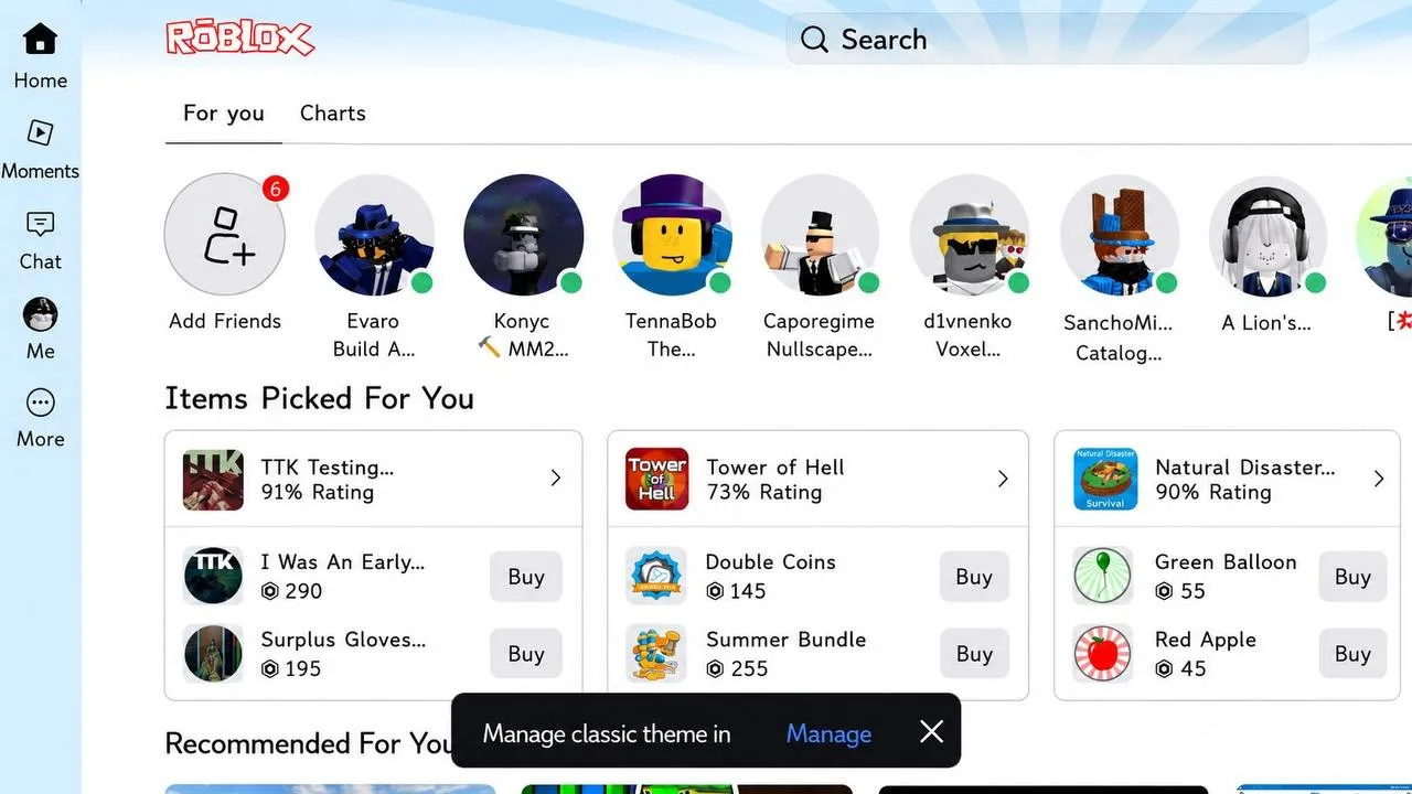 Классический Roblox снова активен: попробуйте несколько раз нажать на логотип, чтобы от...
