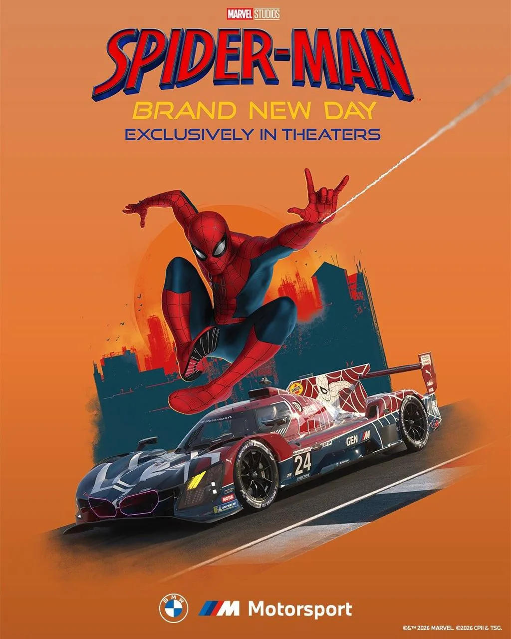 🤩  Ох, какой же классный коллаб BMW x Spider-Man в действии: брендированный под «Челов...
