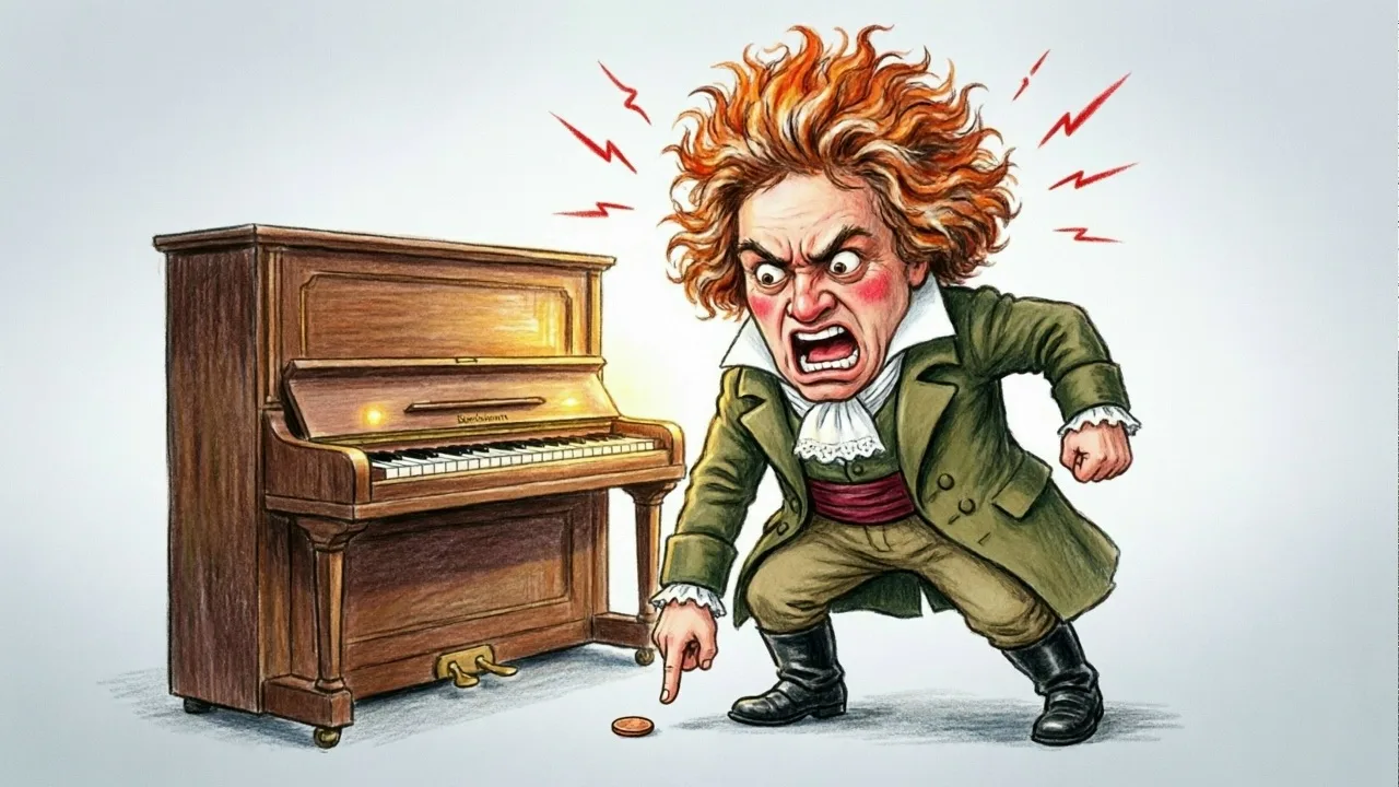 🎹 Великая драма из‑за монетки: как Бетховен превратил быт в шедевр

✨Представьте: 1795 год, Вена. М