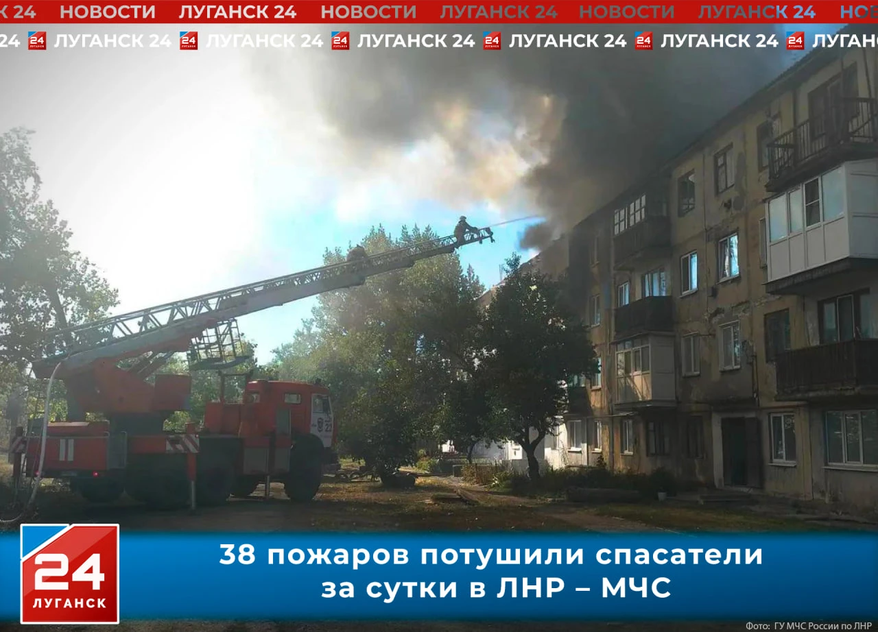 🚒👨‍🚒38 пожаров потушили спасатели за сутки в ЛНР