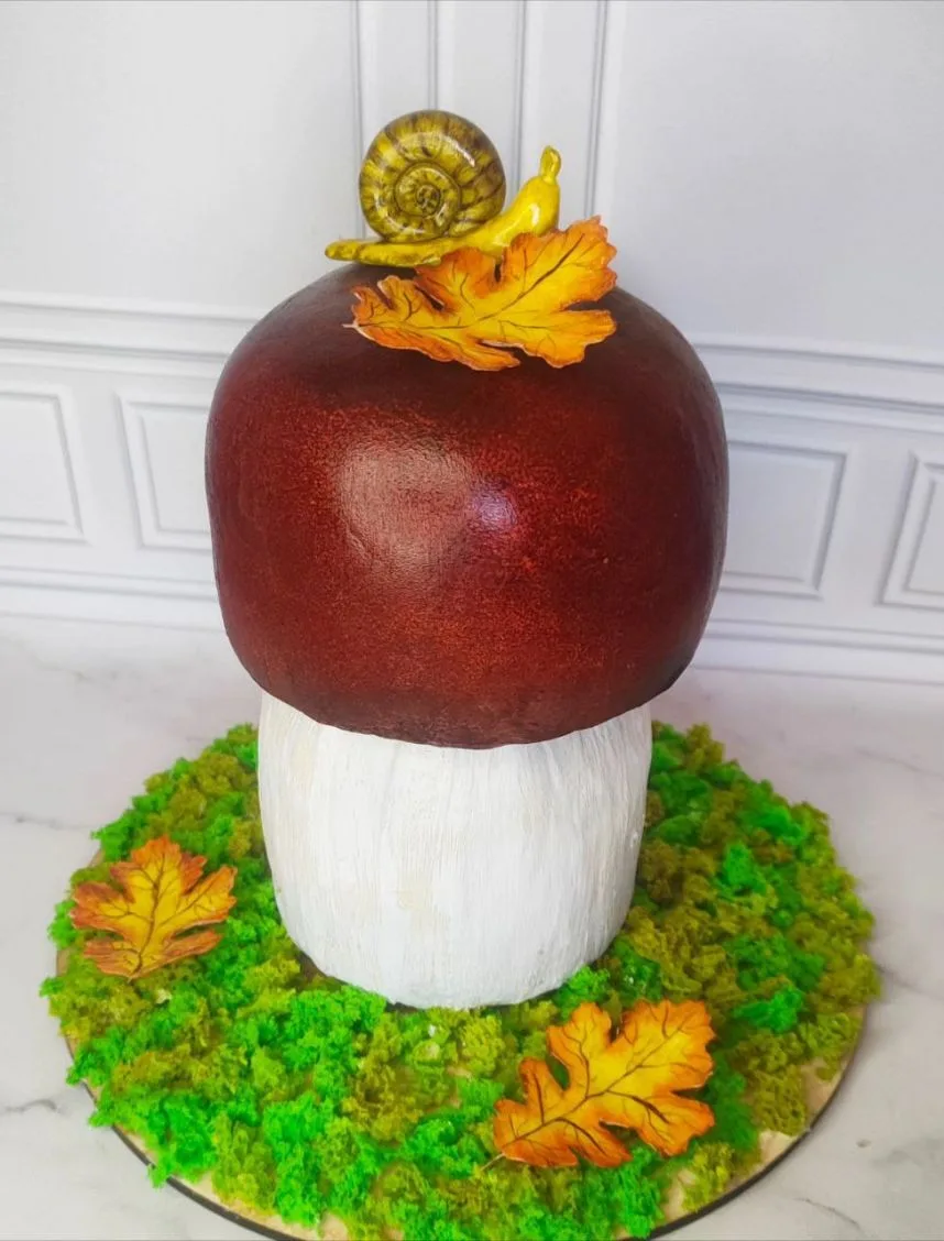 Не просто десерт, а произведение искусства!  3D-тортик, грибочек!  🍄‍🟫Да не простой, ...