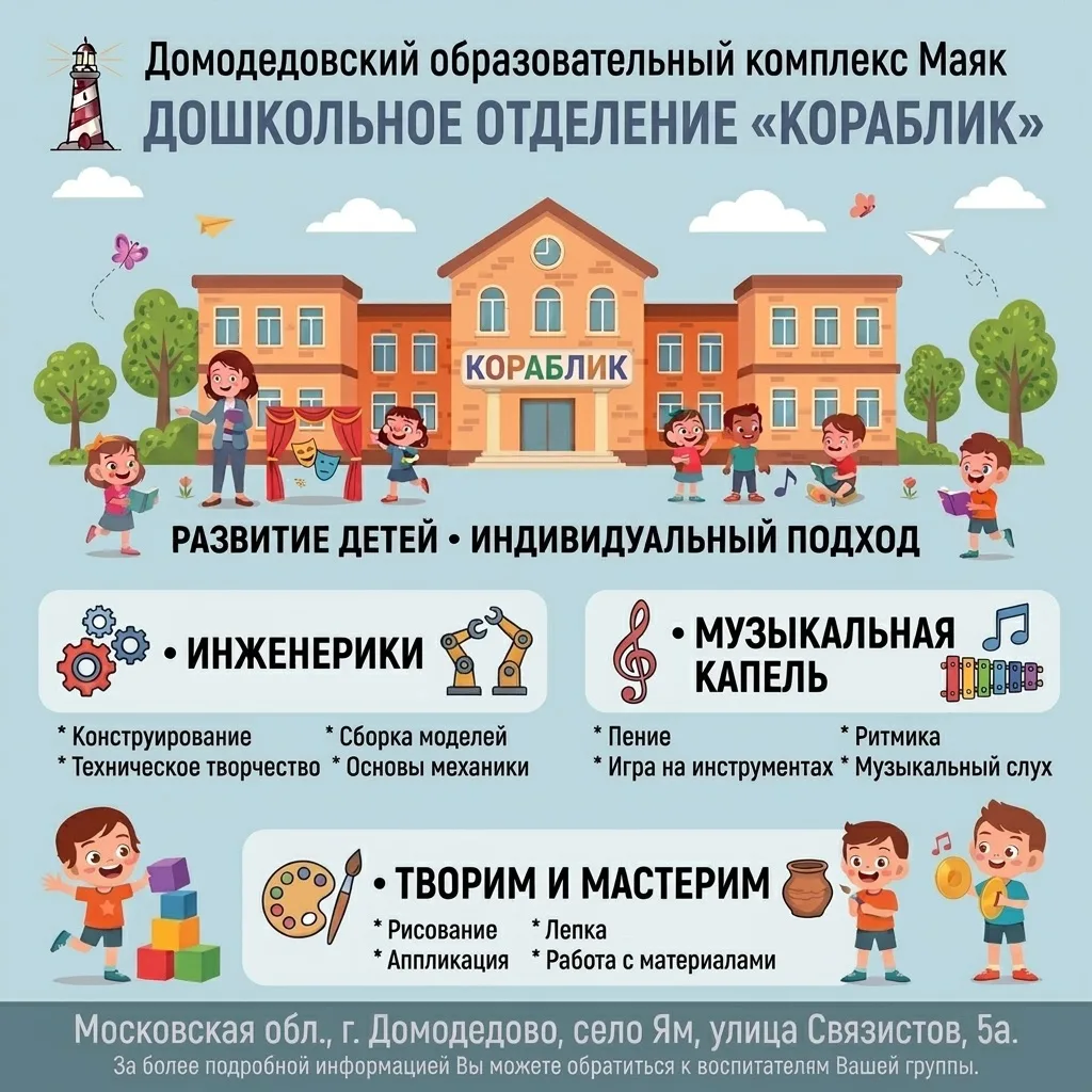 Дополнительное образование в дошкольных отделениях нашего образовательного комплекса