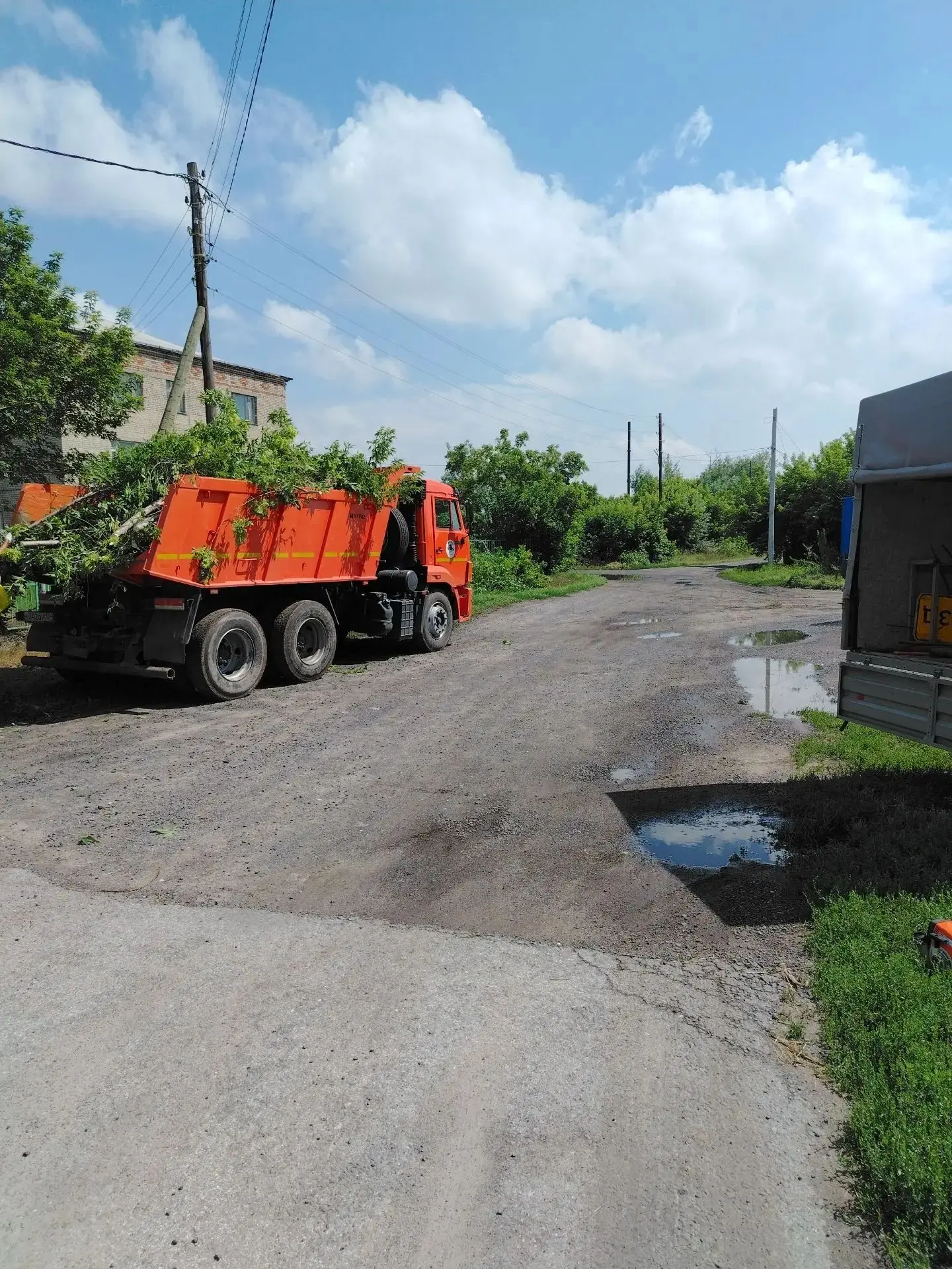 ✅ Сегодня бригада работников МКУ "РУАД" работает в с. Сорочиха, произведен спил, обрезка деревьев, п