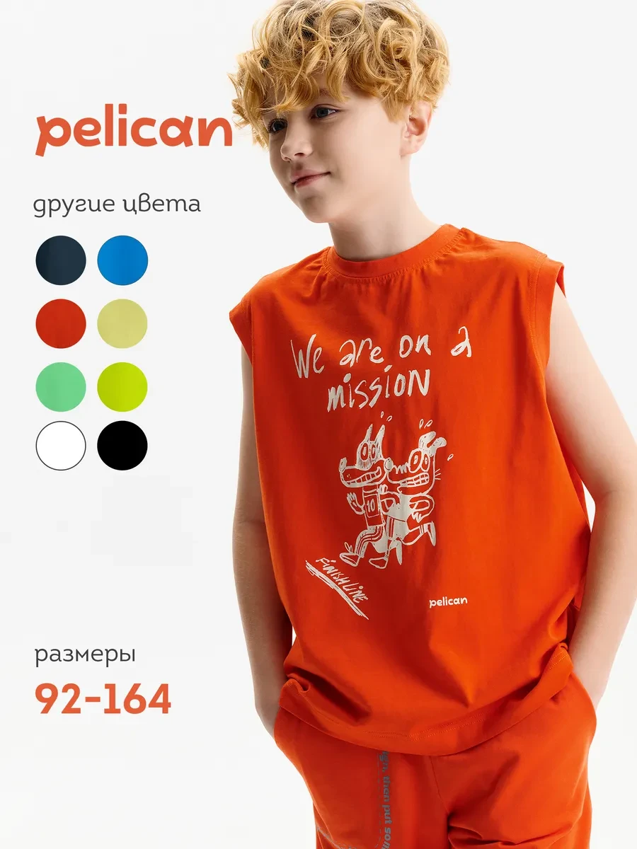 ✨ Майка летняя свободная для мальчика Pelican

Цена: 595 ₽ | Старая цена: 3151 ₽ | Скидка: -81% 🔥

