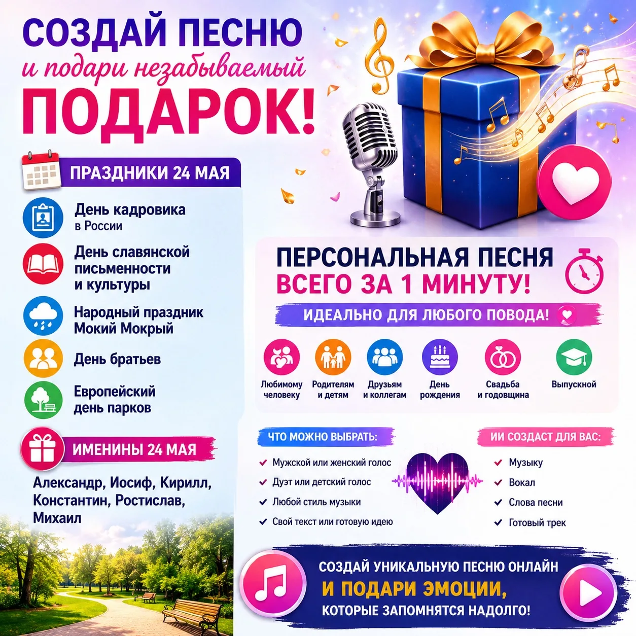 🎵 Создай песню и подари незабываемый подарок 👉 ГЕНЕРАТОР ПЕСЕН
