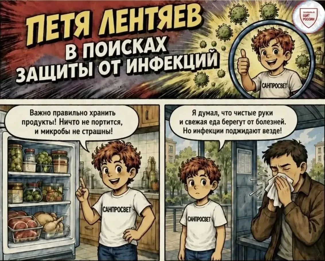📕Роспотребнадзор представляет комикс для детей «Петя Лентяев в поисках защиты от инфек...