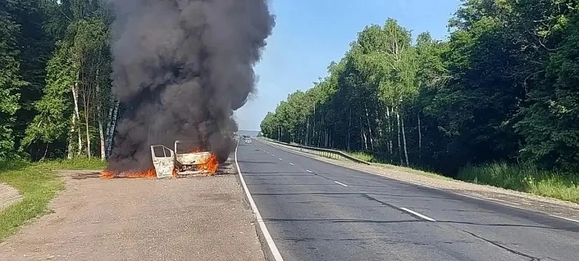 На федеральной трассе в Вольском районе случился серьёзный пожар — сгорела грузовая «Газель Next»

К