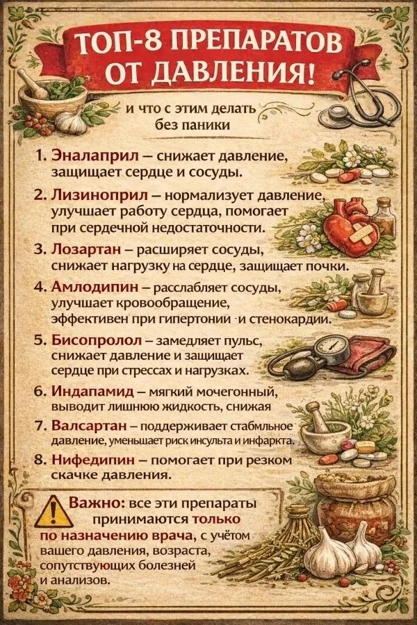 Главная польза препаратов от давления заключается в плавном снижении артериального давл...