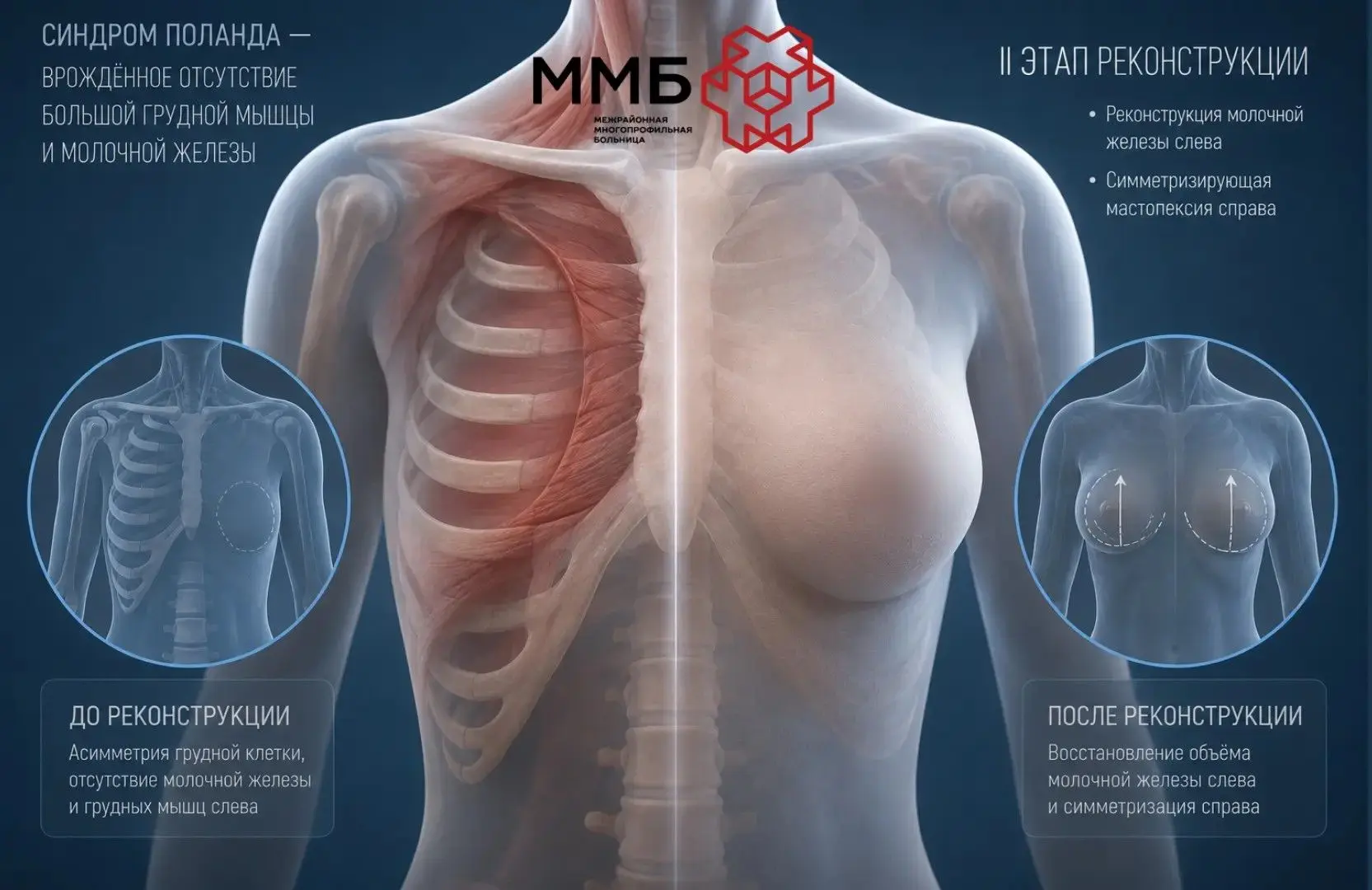 Врачи ГБУЗ «ММБ» успешно выполнили второй этап реконструкции молочной железы пациентке с синдромом П