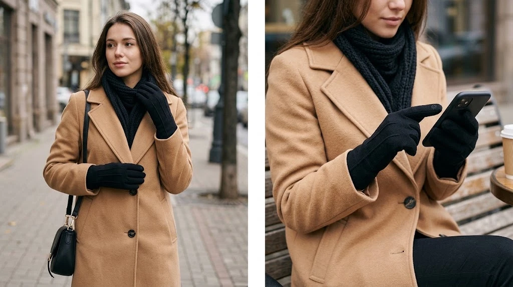 🖤 Чёрные перчатки — база, которая подходит ко всему