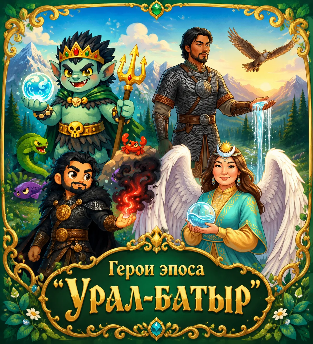 ✨ Герои эпоса «Урал-батыр» спрятались в нашем филворде! Сможете найти всех? 🤔 Играйте вместе с деть