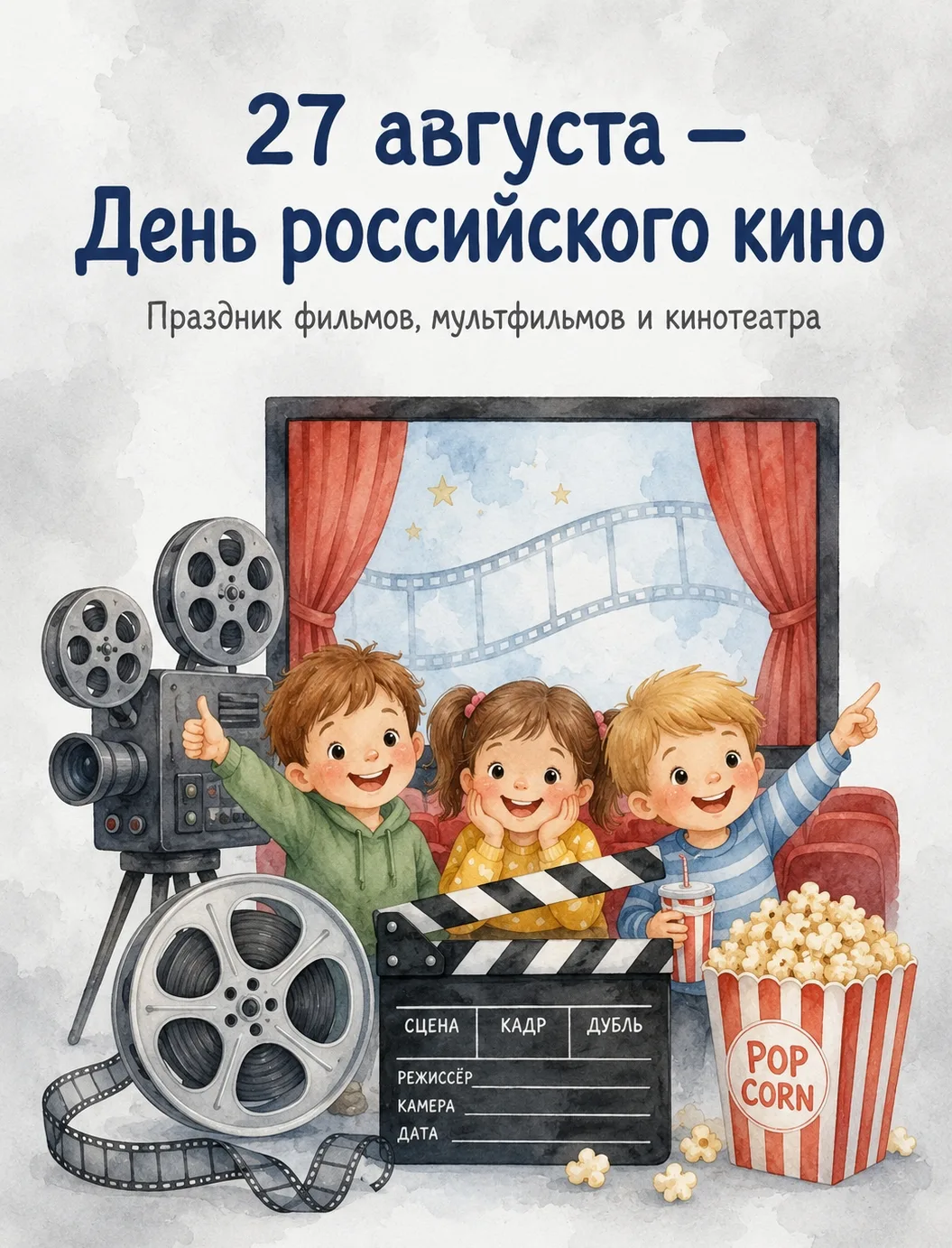 🎞 День российского кино отмечается ежегодно 27 августа. Это профессиональный праздник ...
