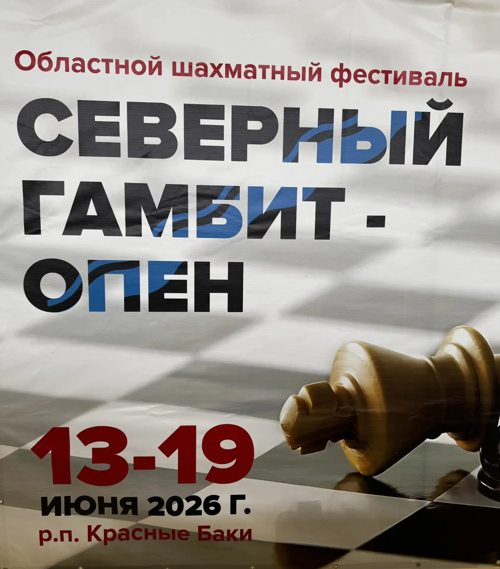 С 13 по 19 июня 2026 года в ФОК «Богатырь» р.п. Красные Баки проходит областной шахматный фестиваль 