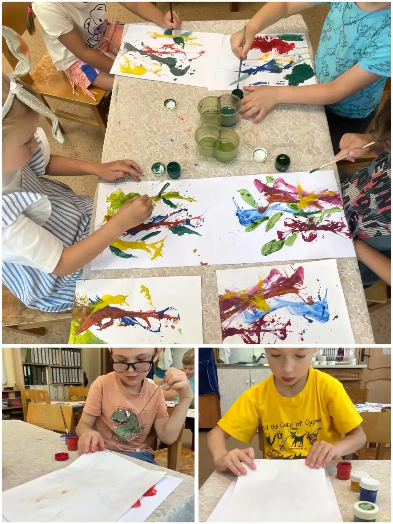 🧶Рисование не только кисточками! На прошлой неделе мы осваивали новый способ — рисование нитями.

Э