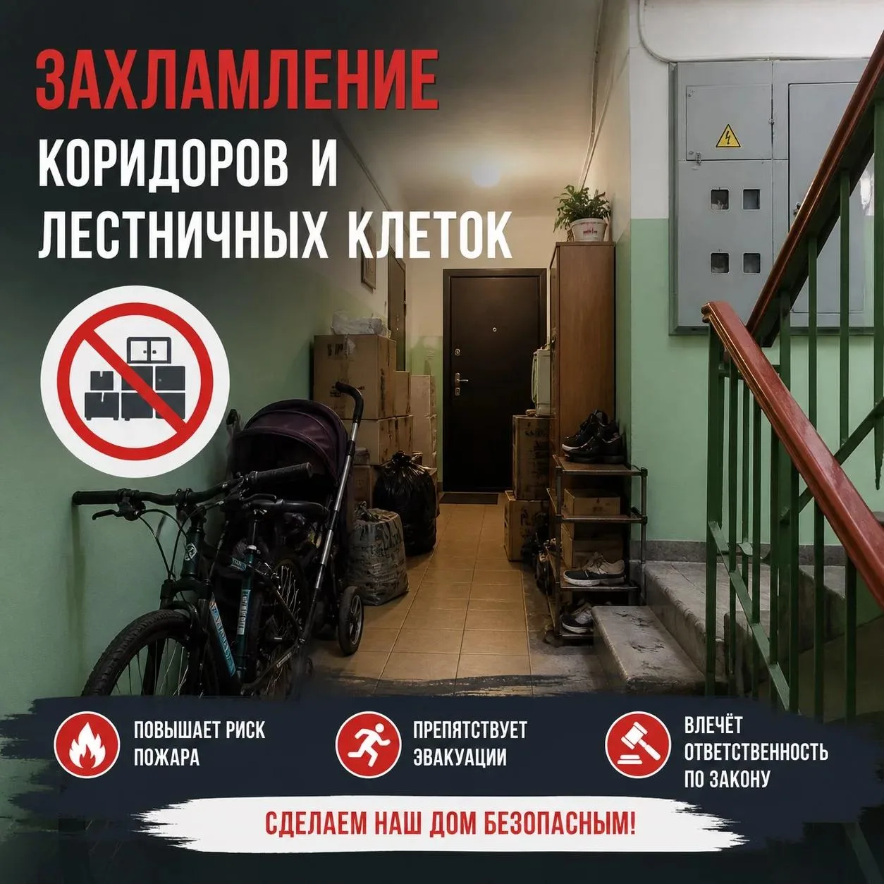 Почему нельзя захламлять коридоры и лестничные клетки в подъезде: разбираем риски