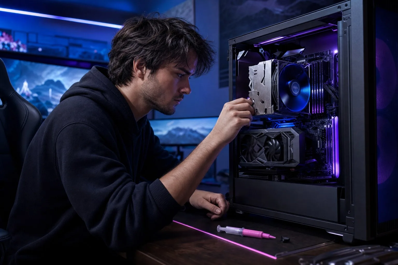 RTX при разгоне греет не хуже майнера на жаре.

Мы делали PinkFrost для ASIC — там 24/7 нагрузка, +8