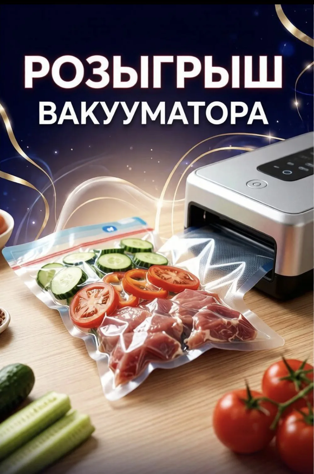 Мы разыгрываем среди подписчиков мощный домашний вакууматор — гаджет, который сохранит ...