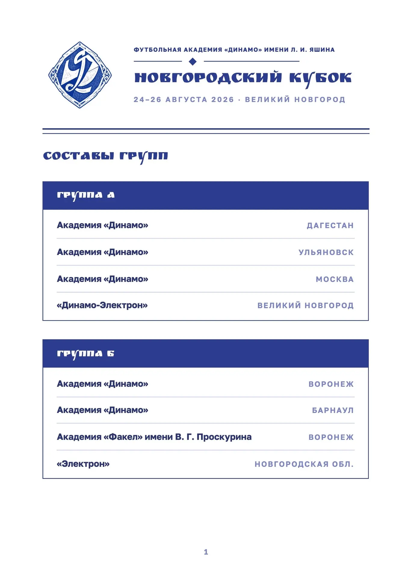 Новгородский кубок Динамо: день 1 👀