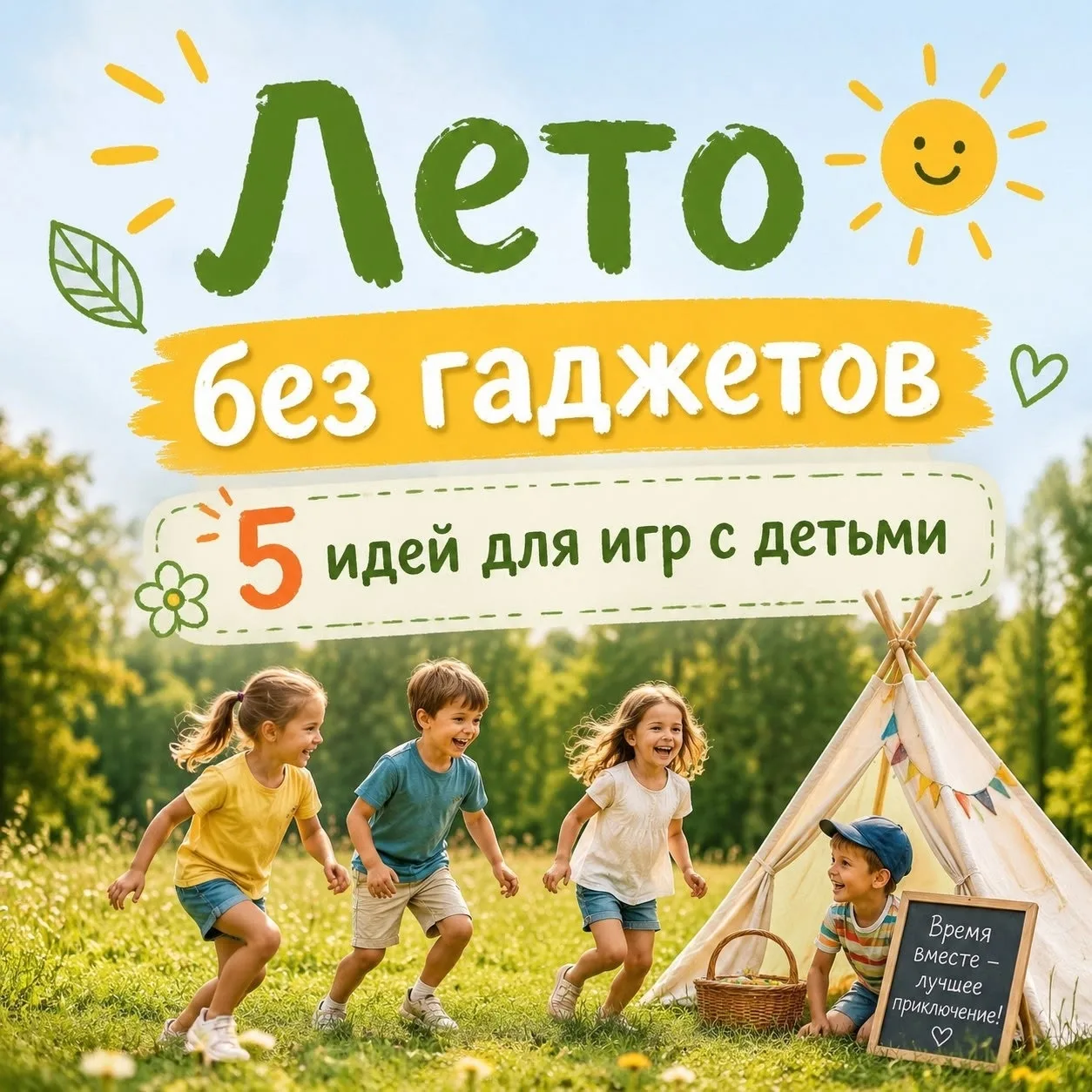 🌞 «Лето без гаджетов!»

🌺 Летние дни — отличная возможность увлечь детей настоящим живым приключен