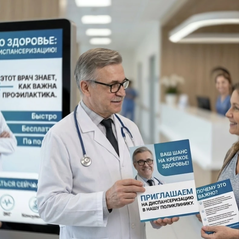 Проверь здоровье на диспансеризации, а потом за продуктами по акции! 🛒❤️