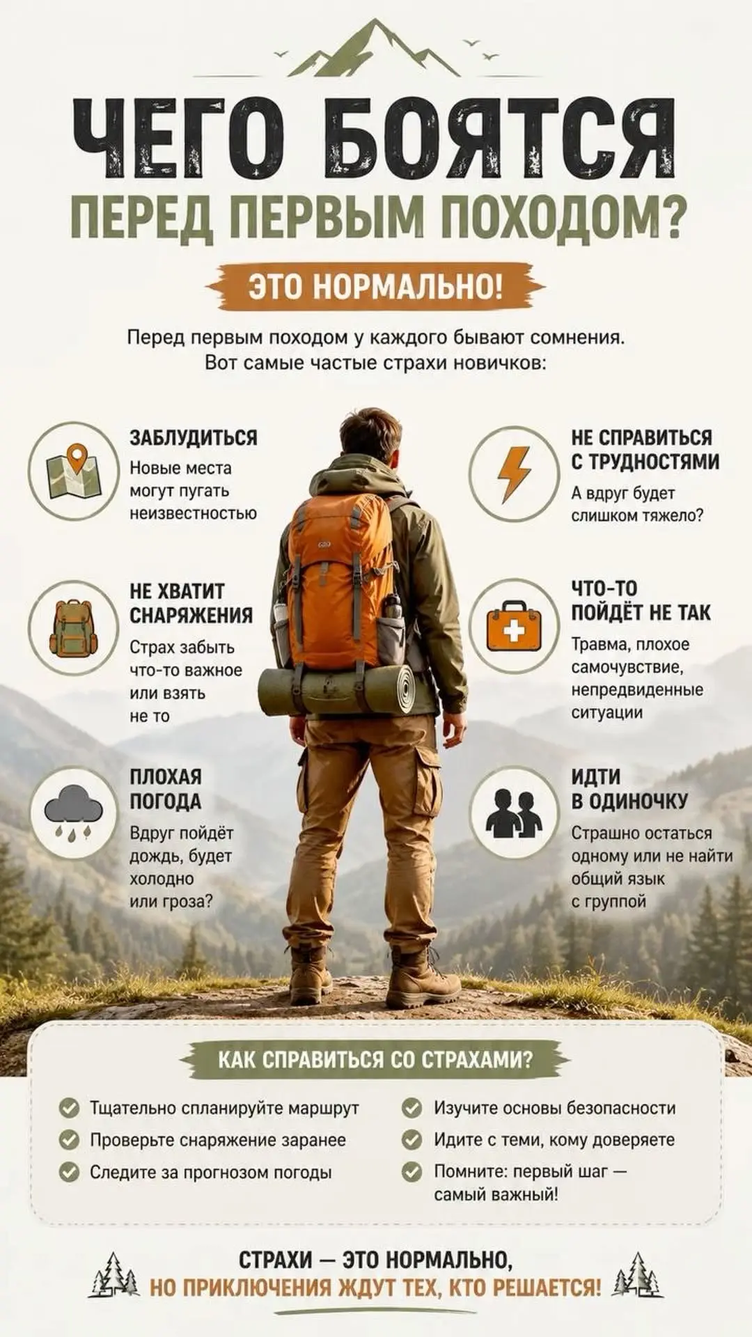 🎒 Главные страхи перед первым походом: почему всё гораздо проще, чем кажется

Первый шаг на тропу ч