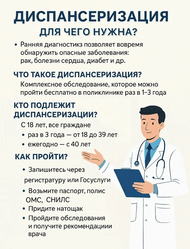🩺 Почему важно регулярно проходить диспансеризацию?