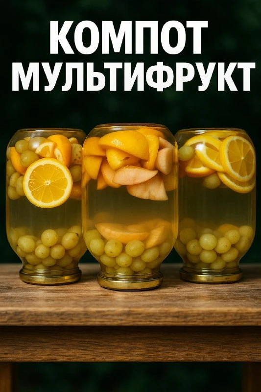 КОМПОТ МУЛЬТИФРУКТ НА ЗИМУ

Этот мультифруктовый компот — солнечное лето в каждой банке! Ароматный, 