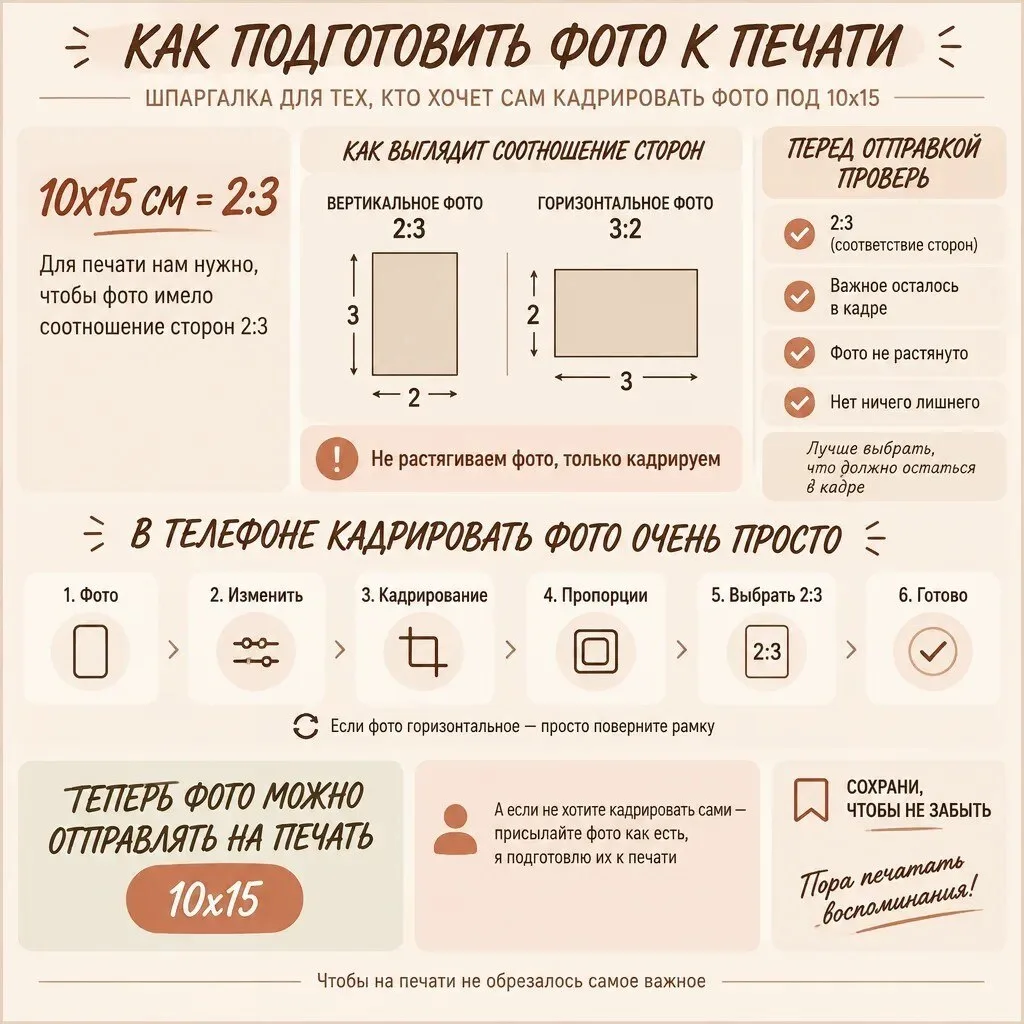 Как подготовить фото к печати, чтобы ничего не обрезалось 📸