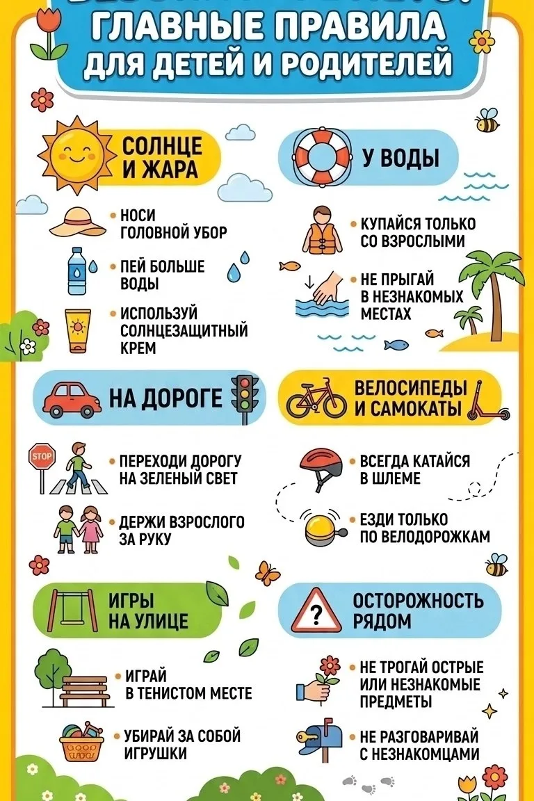 БЕЗОПАСНОЕ ЛЕТО!☀️

#МДОУ43Ручеёк