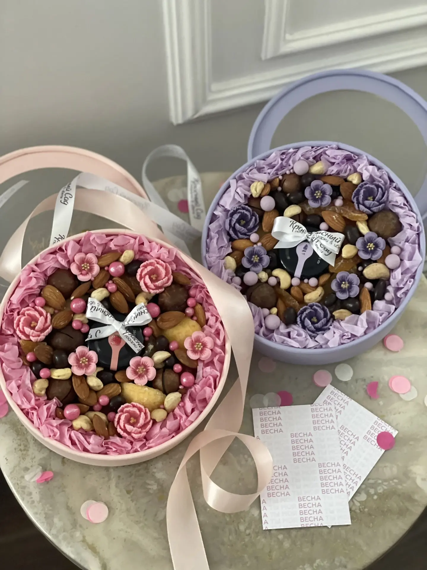Вкусные весенние боксы🎁в ваших любимых оттенках-розовый, лаванда 😍2100₽