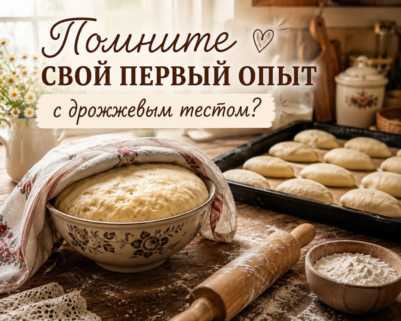 🥖 А ВЫ ПОМНИТЕ СВОЙ ПЕРВЫЙ ОПЫТ С ДРОЖЖЕВЫМ ТЕСТОМ?
Сейчас многие из нас уже спокойно пекут пирожки