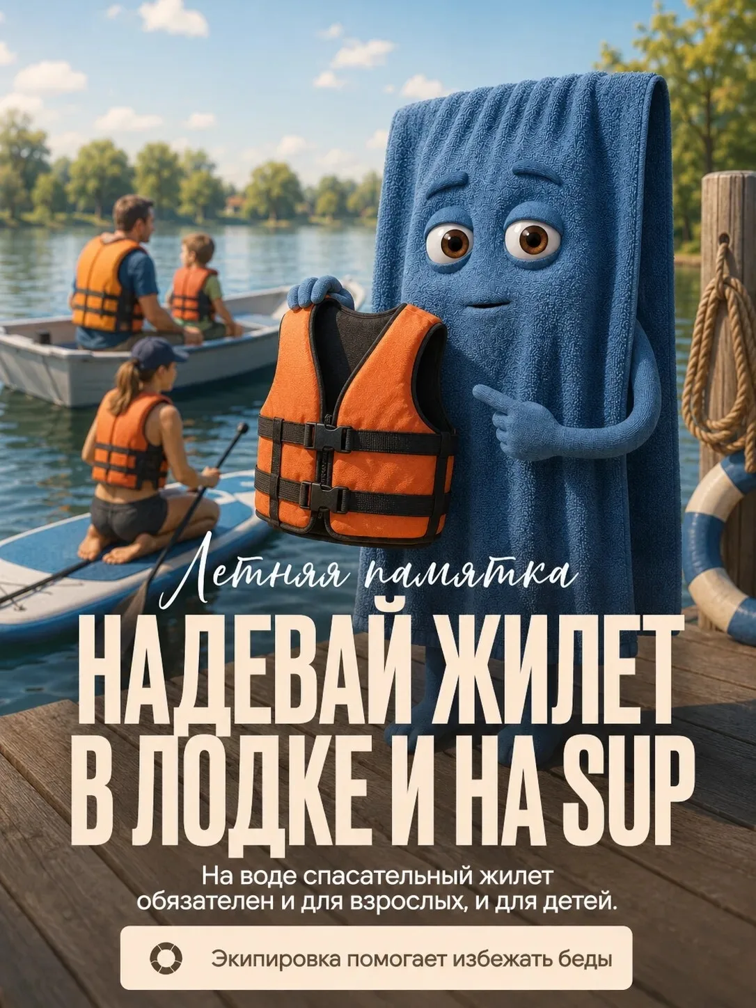 Лето — время отдыха у воды. Но даже в жаркие дни важно помнить о безопасности.
В карточках собрали о